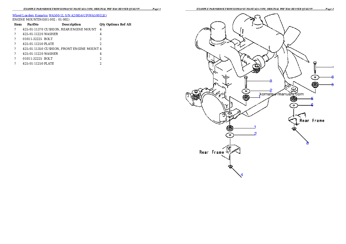 Komatsu wa500-1l parts books wheel loaders download Komatsu wa500-1l parts books wheel loaders download