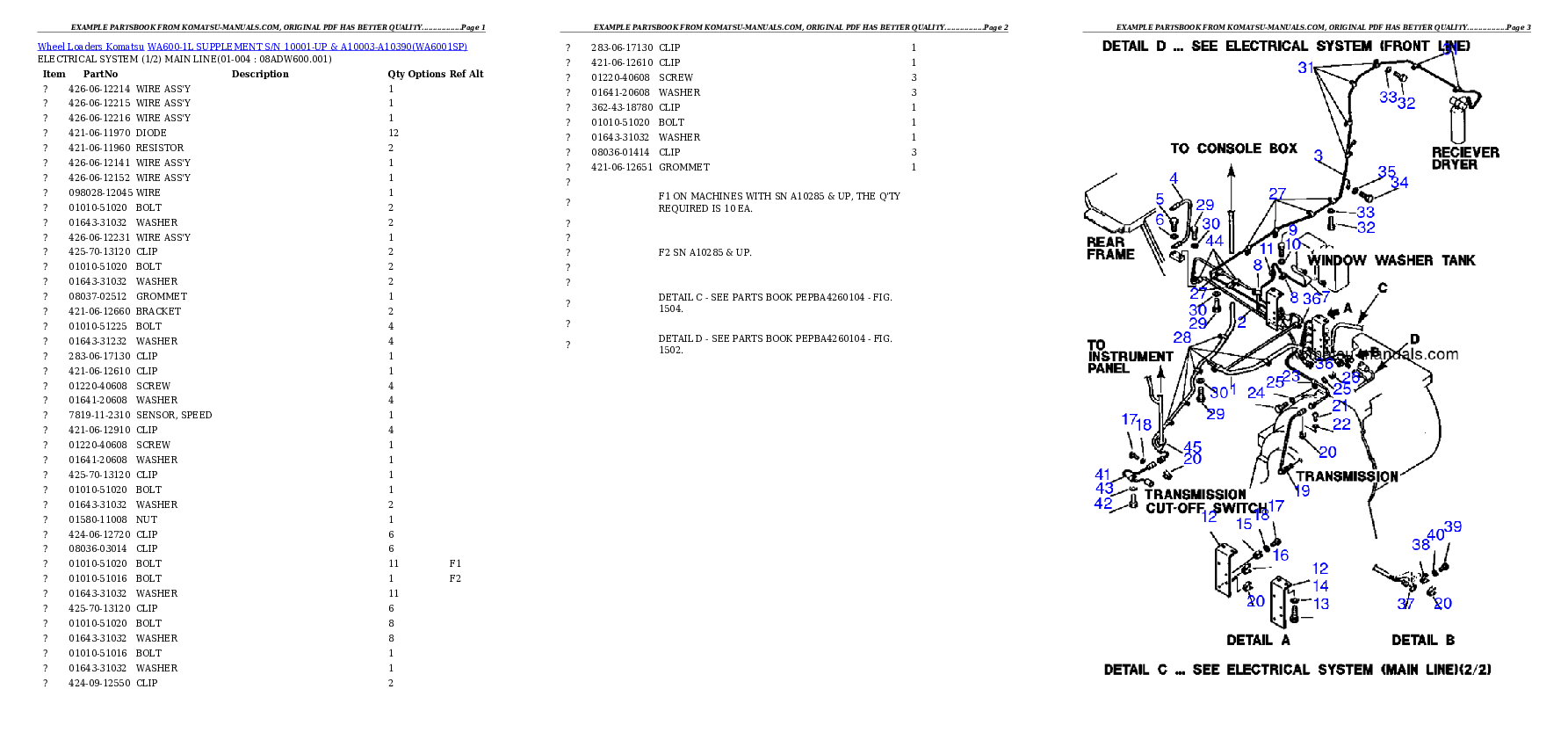Komatsu wa600-1l supplement parts books wheel loaders download Komatsu wa600-1l supplement parts books wheel loaders download