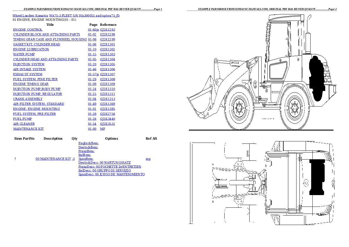 Komatsu wa75-3 fleet parts books wheel loaders download Komatsu wa75-3 fleet parts books wheel loaders download