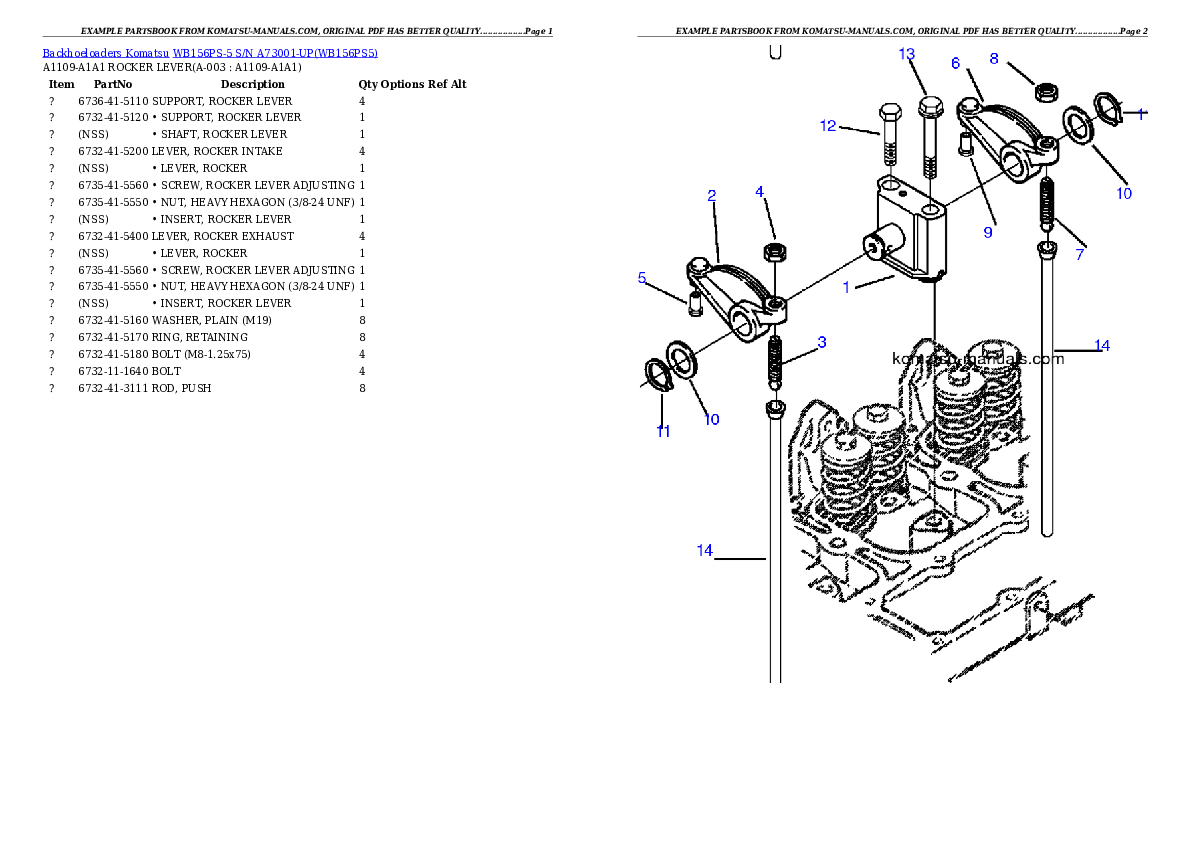Komatsu wb156ps-5 parts books backhoe loaders download Komatsu wb156ps-5 parts books backhoe loaders download