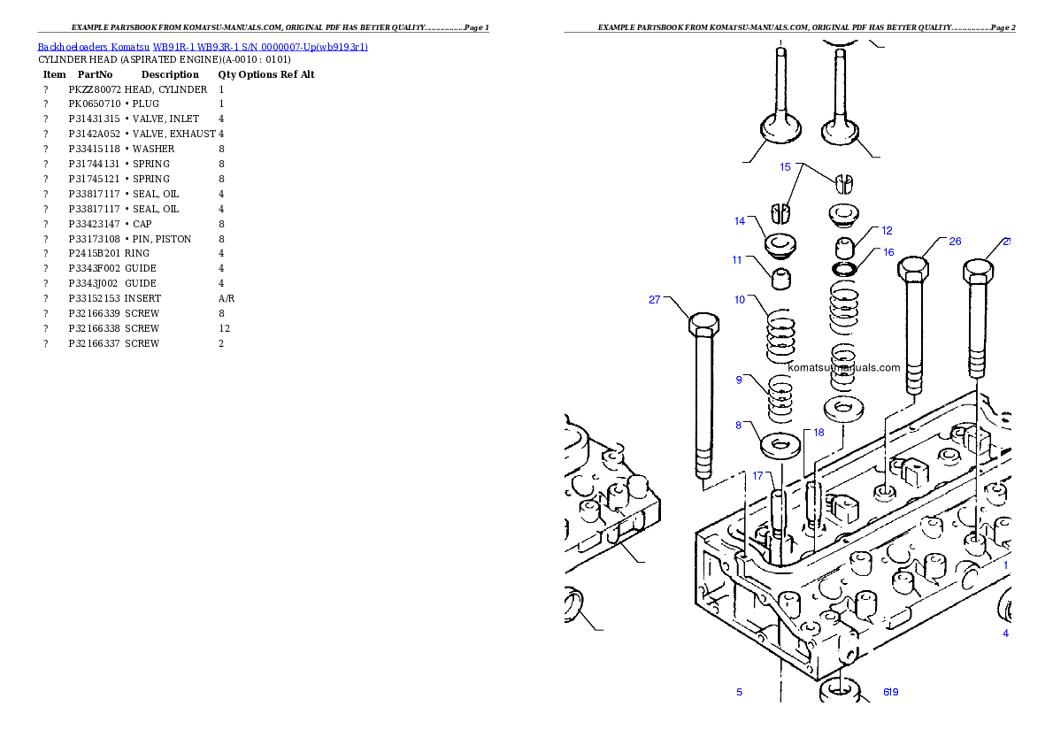 Komatsu wb91r-1 wb93r-1 parts books backhoe loaders download Komatsu wb91r-1 wb93r-1 parts books backhoe loaders download