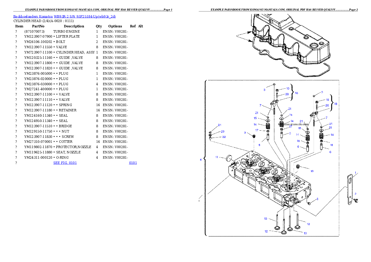 Komatsu wb93r-2 parts books backhoe loaders download Komatsu wb93r-2 parts books backhoe loaders download