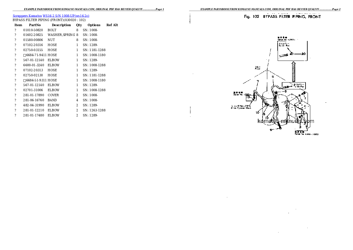 Komatsu ws16-2 parts books scrappers download Komatsu ws16-2 parts books scrappers download